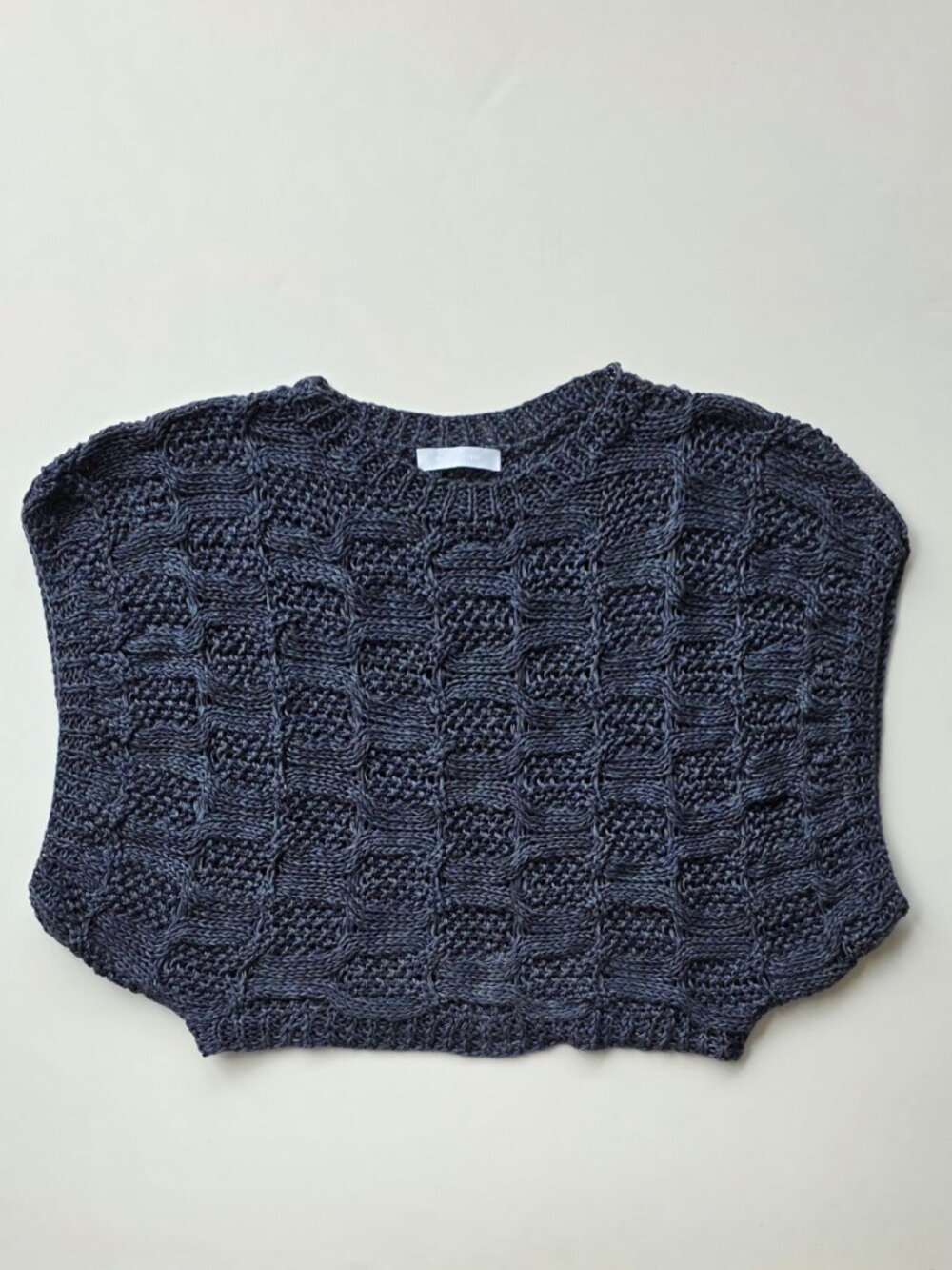 Nicole Farhi Blue Knit Linen Vest